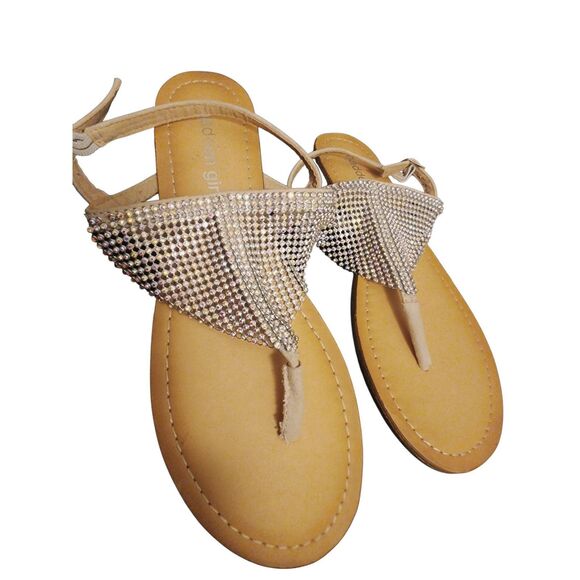 Madden Girl Saandie Rhinestone Sandal Split Toe Slingback Womens Size 7.5 - Picture 3 of 7